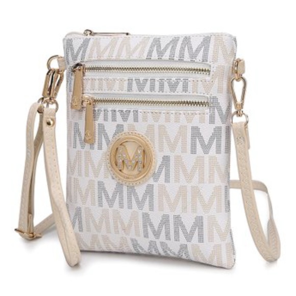 MKF White Signature Crossbody Bag - Picture 1 of 1